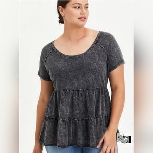 Distressed babydoll tshirt